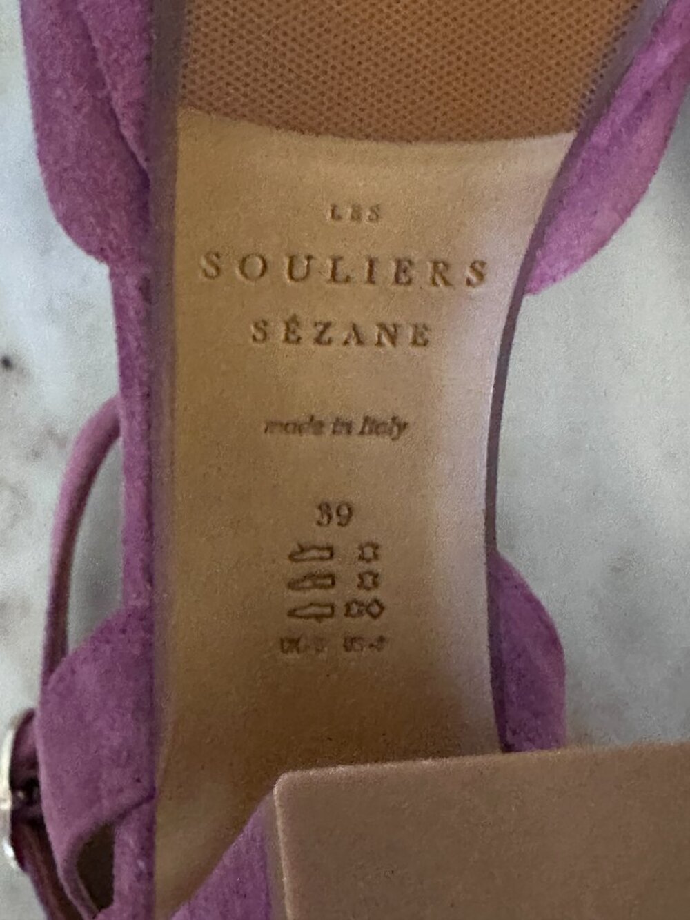 Sézane Katie Babies in dark lilac suede, size 39 ~ NWOT! - Picture 7 of 8